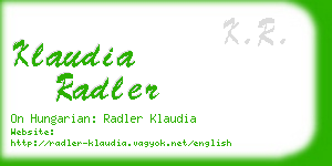 klaudia radler business card